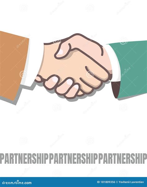 Partnership Strong Handshake Vector Hands Stock Vector Illustration
