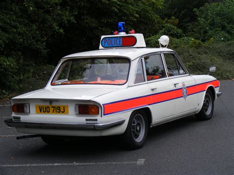 British Classic Triumph White 2000 2500 25pi 70s Old Police Car By
