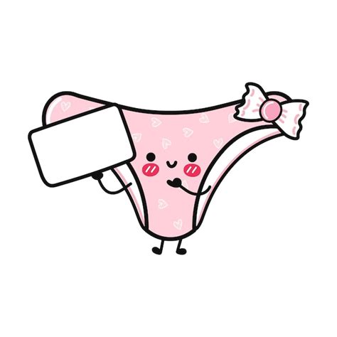 Premium Vector Cute Funny Pink Panties With Poster