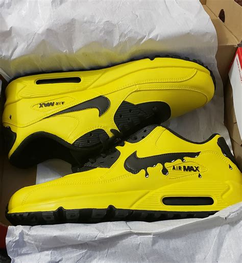 Yellow Nike Air Max 90 Drip Sneakers Etsy