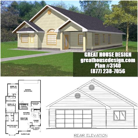 Narrow Lot Rancher House Plan 3140 Toll Free