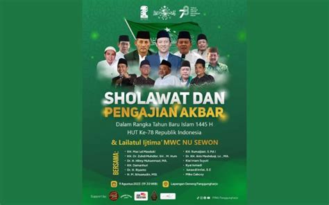 Hut Ri Ke Mwcnu Sewon Gelar Sholawat Dan Pengajian Akbar Ejogja Id