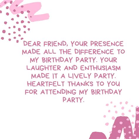 Thank You Quotes For Attending Birthday Party