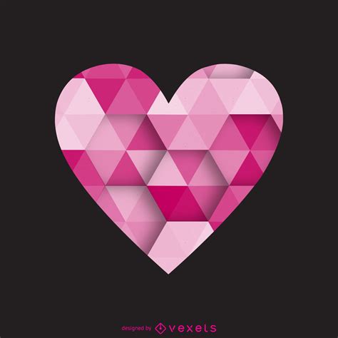 Polygonal Heart Label Logo Template Vector Download