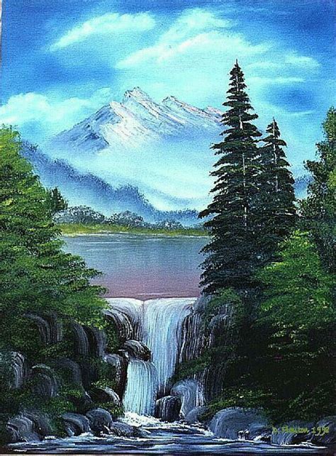 Courtesy Of Bob Ross Landscape Paintings Waterfall Paintings Bob