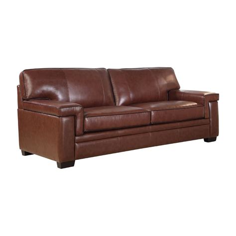 Abbyson Living Abbyson Izabel Brown Top Grain Leather Sofa