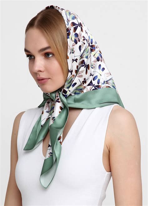 100 Silk Scarf With Watercolor Print By V Kagalovska Scarf Etsy Head Scarf Styles Head