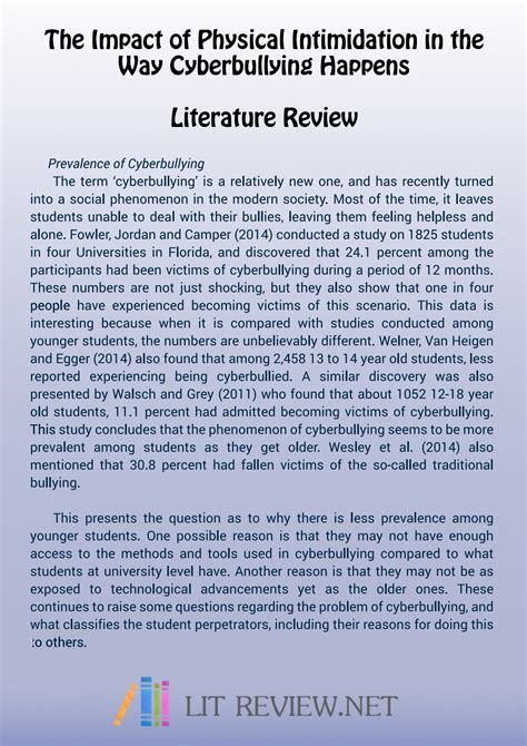 Dissertation Literature Review Sample Lit Review Flip Pdf Online