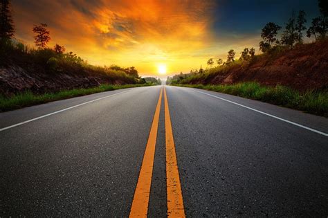 Open Road Sunset Wallpapers 4k Hd Open Road Sunset Backgrounds On