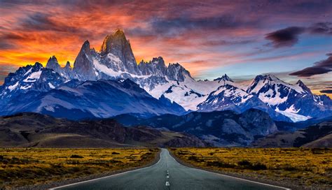 Towards Mount Fitz Roy In The Sunset 4k Ultra Hd Wallpaper And