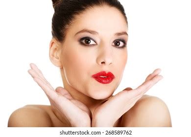 Attractive Brunette Topless Woman Dark Make Stock Photo Shutterstock