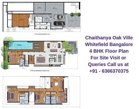 Chaithanya Oakville Whitefield Bangalore 4 Bhk Villa Floor Plan Regrob