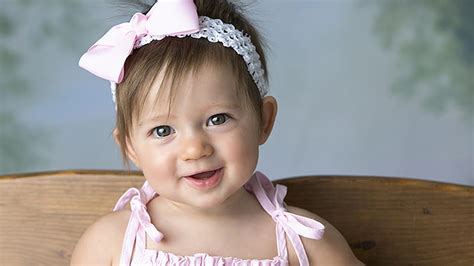 Beautiful Smiley Cute Baby Girl Is Wearing Pink Dress Cute Hd