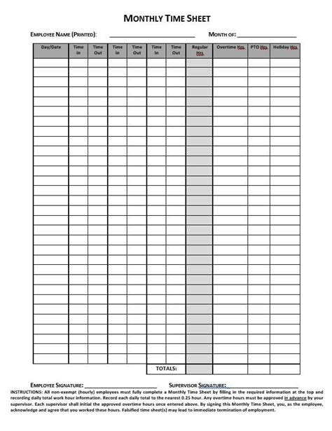Microsoft Word Timesheet Template For Your Needs