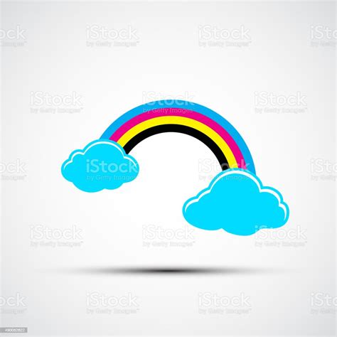 Cmyk Rainbow And Clouds Stock Illustration Download Image Now 2015