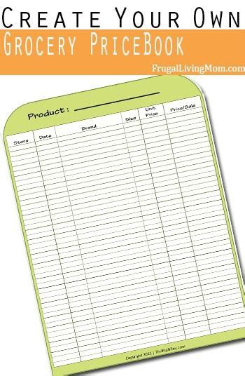 How To Create Your Own Grocery Price Book Frugal Living Mom Grocery