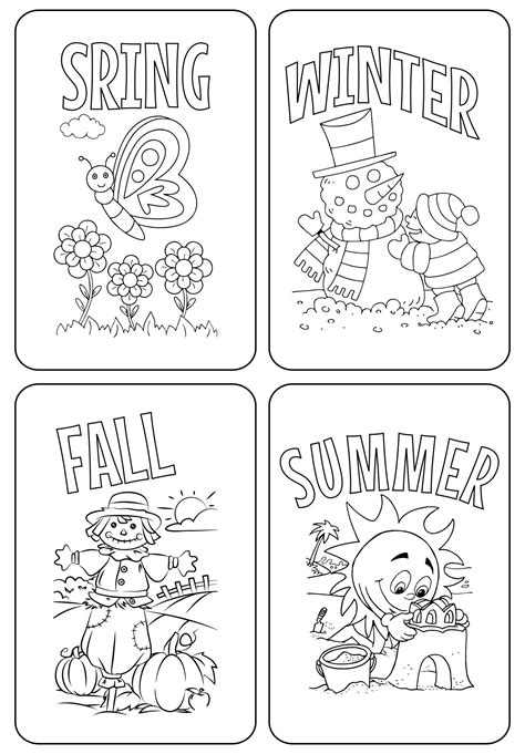 Seasons Coloring Sheet Coloring Pages