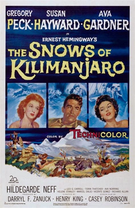 Gregory Peck Ava Gardner And Susan Hayward In The Snows Of