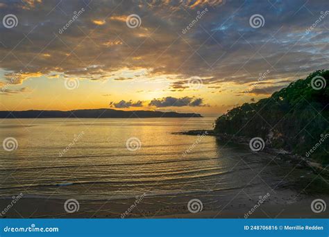 Aerial Sunrise Seascape With Low Clouds Stock Photo Image Of