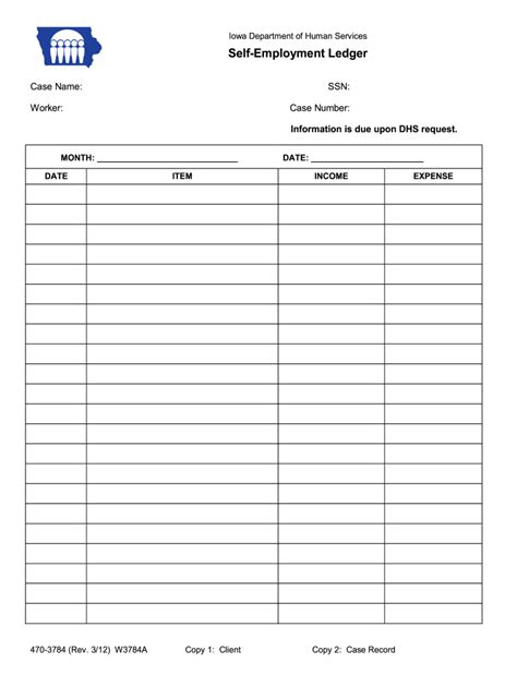 Fill out, securely sign, print or email your income ledger form instantly with signnow. Self Employment Ledger - Fill Out and Sign Printable PDF Template | signNow