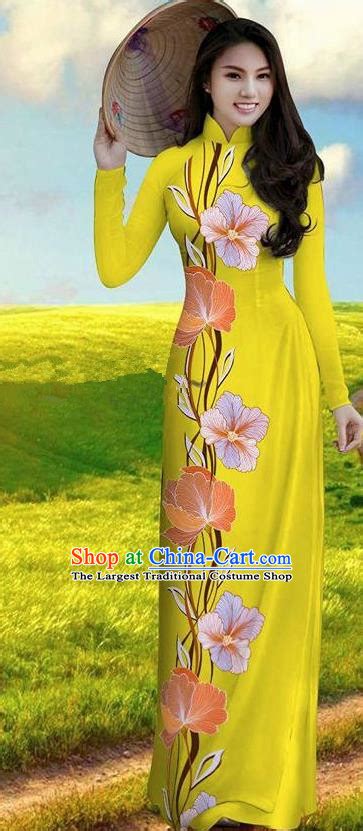 Vietnam Traditional Bride Costume Rosy Ao Dai Qipao Dress Vietnamese