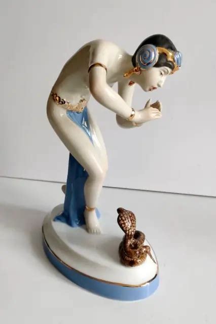 Royal Dux Fine Porcelain Art Deco Figurine Snake Charmer Picclick Uk