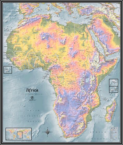 Africa Physical Wall Map By Outlook Maps Mapsales