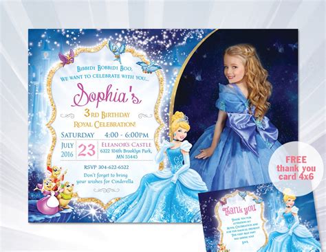 Princess Cinderella Invitation Cinderella Birthday