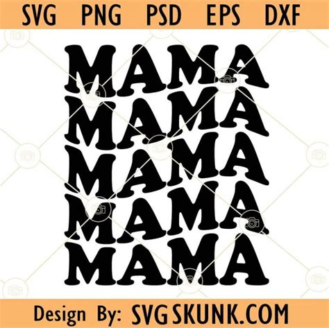 Mama Wavy Text Stacked Svg Mama Retro Svg Wavy Letters Svg Mothers