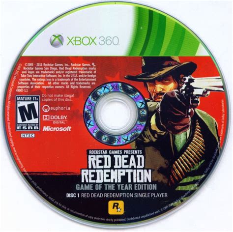 Red Dead Redemption Game Of The Year Edition 2011 Xbox 360 Box Cover