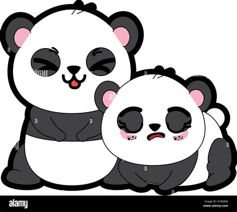 Kawaii Panda Bear Icon Stock Vector Image And Art Alamy