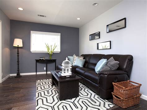 Smart Decoration For Narrow Living Room Interior 15430 Brown Sofa
