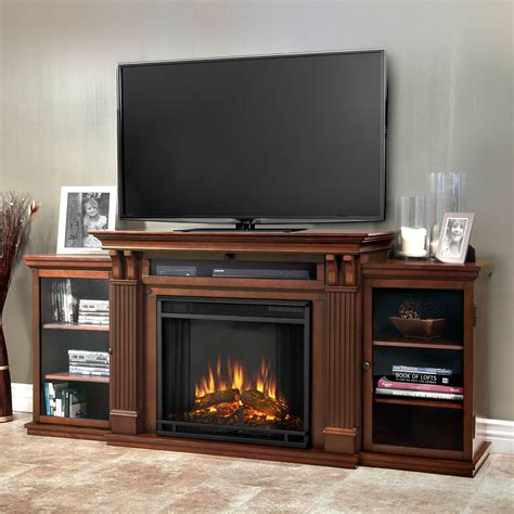 Calie Entertainment Center Electric Fireplace In Dark Espresso By Real