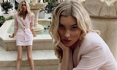 Elsa Hosk Is All Business While Showing Off Her Long Legs In A Vintage