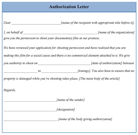 But there are some dos and don'ts that you need to keep in mind, which are listed below. Letter Template for Authorization, Example of ...