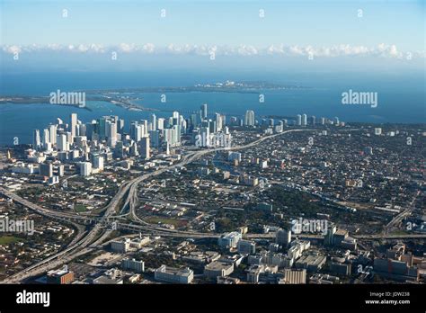 Aerial View Of Downtown Miami Stock Photo Alamy
