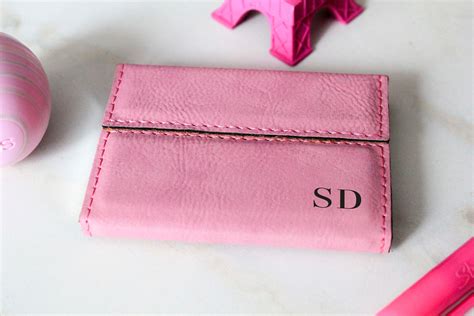 Customized Business Cards Holder Personalized Leatherette Etsy