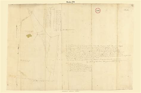 Mendon Massachusetts 1794 Old Town Map Reprint Roads Place Names