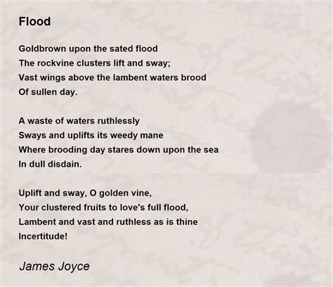 Flood Flood Poem By James Joyce