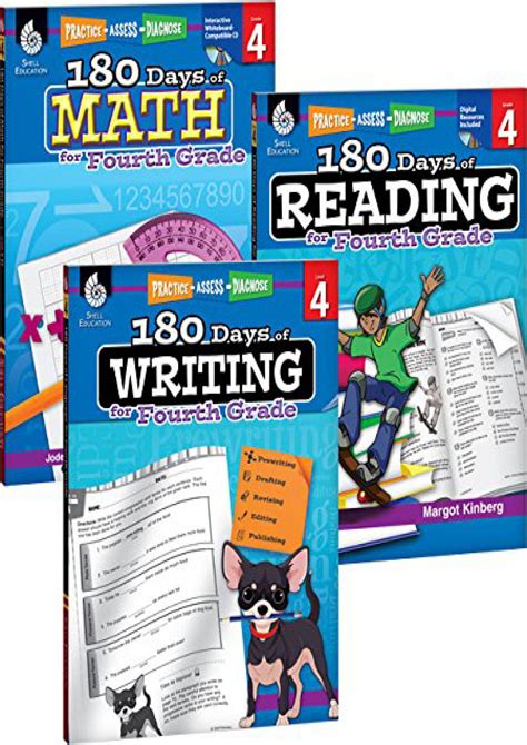 Jenkins Book 180 Days Of Practice For 4th Grade Set Of 3 Assorted
