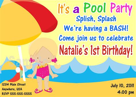 While invitations are not used as much for private parties it's always advised to send one you are planning event for your business. Pool Party Invitations Blank