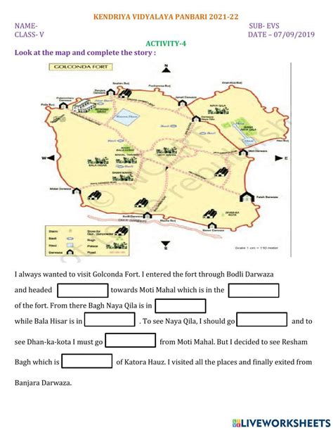 Map And Directions Worksheet Live Worksheets