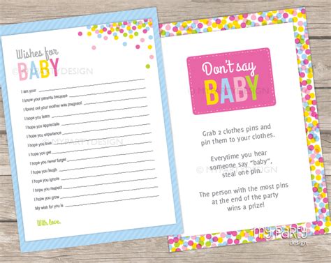 Baby Sprinkle Party Printable Baby Shower Games My Party Design