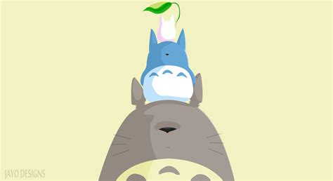Totoro Minimalist By MinimalistWallpaper Desktop Wallpaper Art Anime