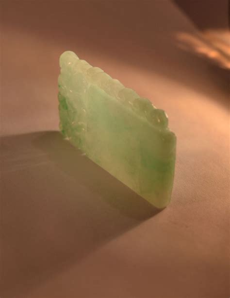 Qing Dynasty Gem Tablet Jadeite With Quillin Circa 1890 China From