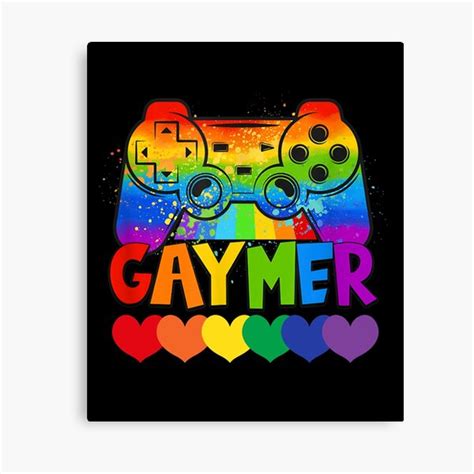 Gaymer Gay Pride Flag Lgbt Gamer Lgbtq Gaming Gamepad Canvas Print