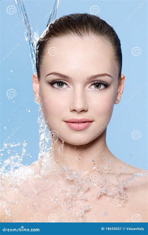 Portrait Of Teen Girl The Stream Of Water Stock Image Image Of Stream Pure 18635051