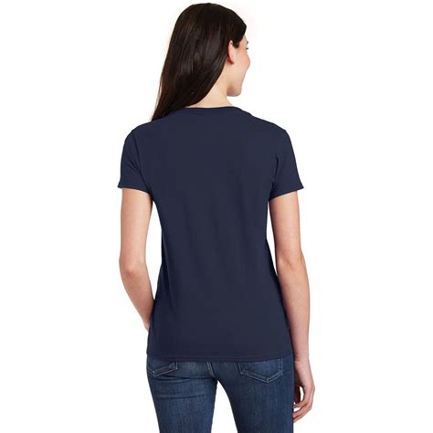 gildan 5v00l ladies heavy cotton v neck t shirt navy