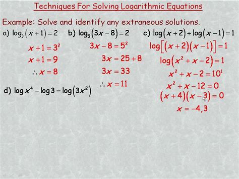 Logarithmic Equation Examples With Solutions Automateyoubiz