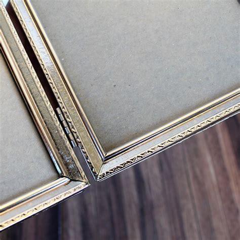 Vintage 5x7 Double Hinged Bi Fold Metal Gold Brass Photo Picture Frame